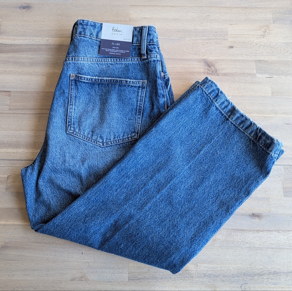 Boden High-rise Cropped Flare Jeans NWT (Sz 10 Petite)